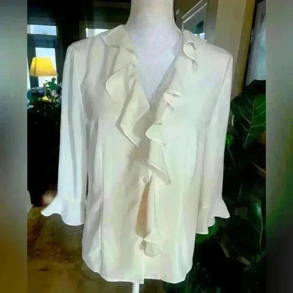 Alexon ladies white blouse size 10.  Worn once. Excellent condition. Long sleeve - Picture 8 of 12